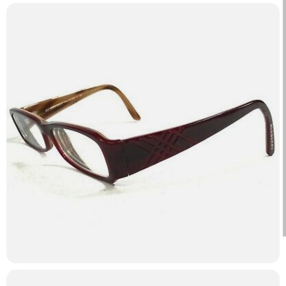 Burberry, B2043 3075 Eyeglasses, Dark Red Maroon Rectangular 130 - Picture 3 of 9